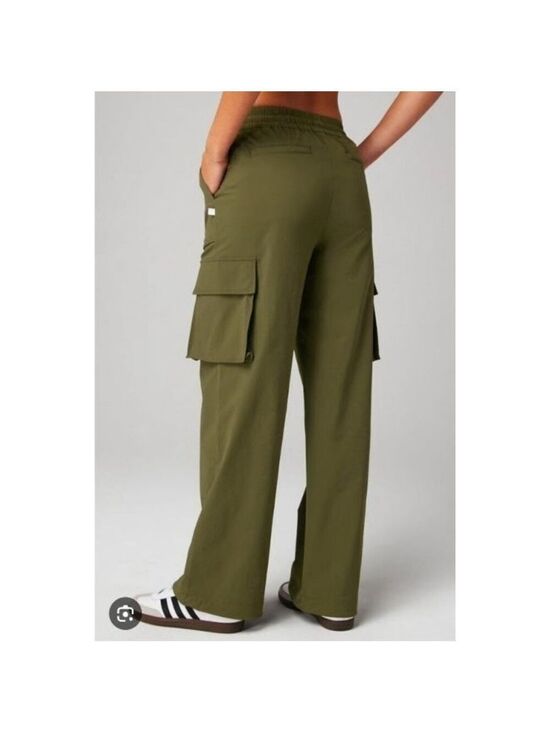 Fabletics Pants - Women's Fabletics Olive Green Wide Leg Heights Cargo Pants Size L